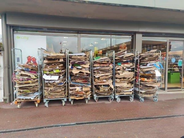Collecte de cartons en vrac