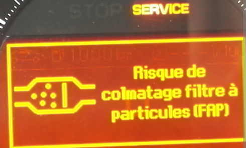 Filtre à particules FAP dpf colmaté 
