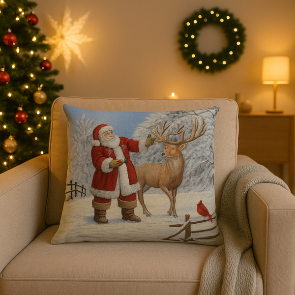 Coussin Père noël et son renne