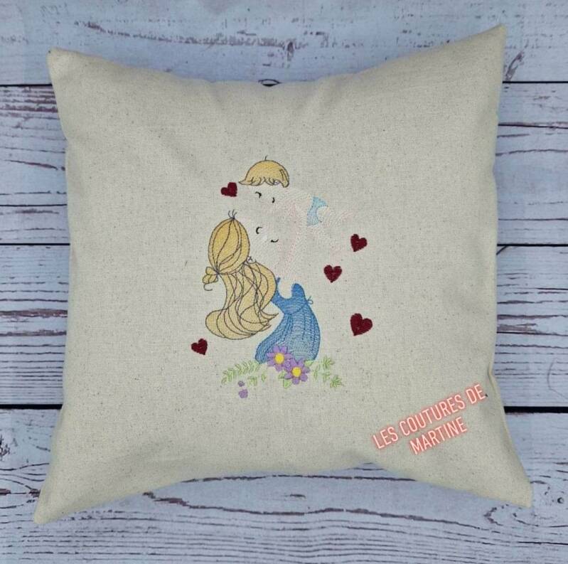 Housse de coussin maman et son fils