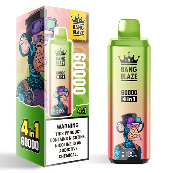 Bang Blaze 60kPuffs 4 in 1 Function Smart Screen Strawberry Mango & Strawberry Kiwi & Apple Grape & Watermelon Dragon Fruit