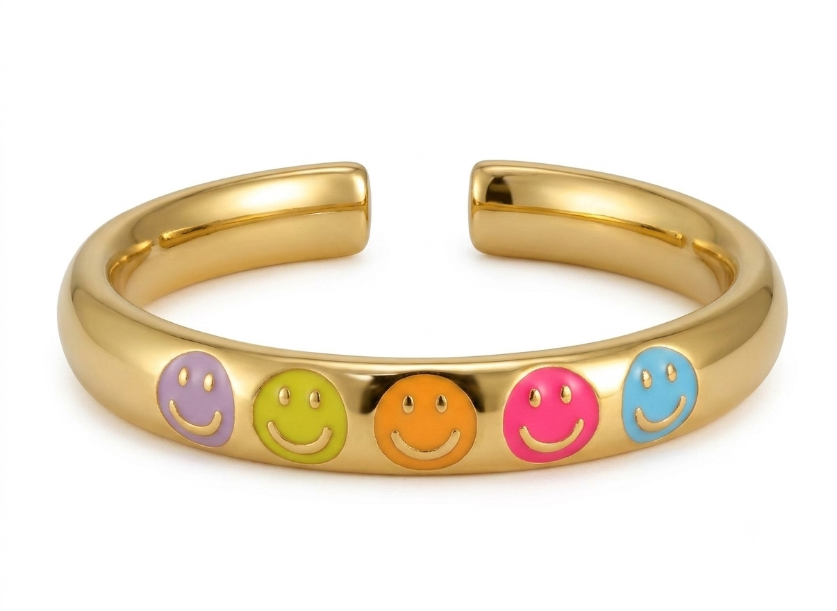 the multicolor smiley ring