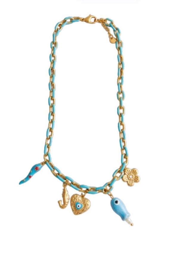 the blue charm necklace