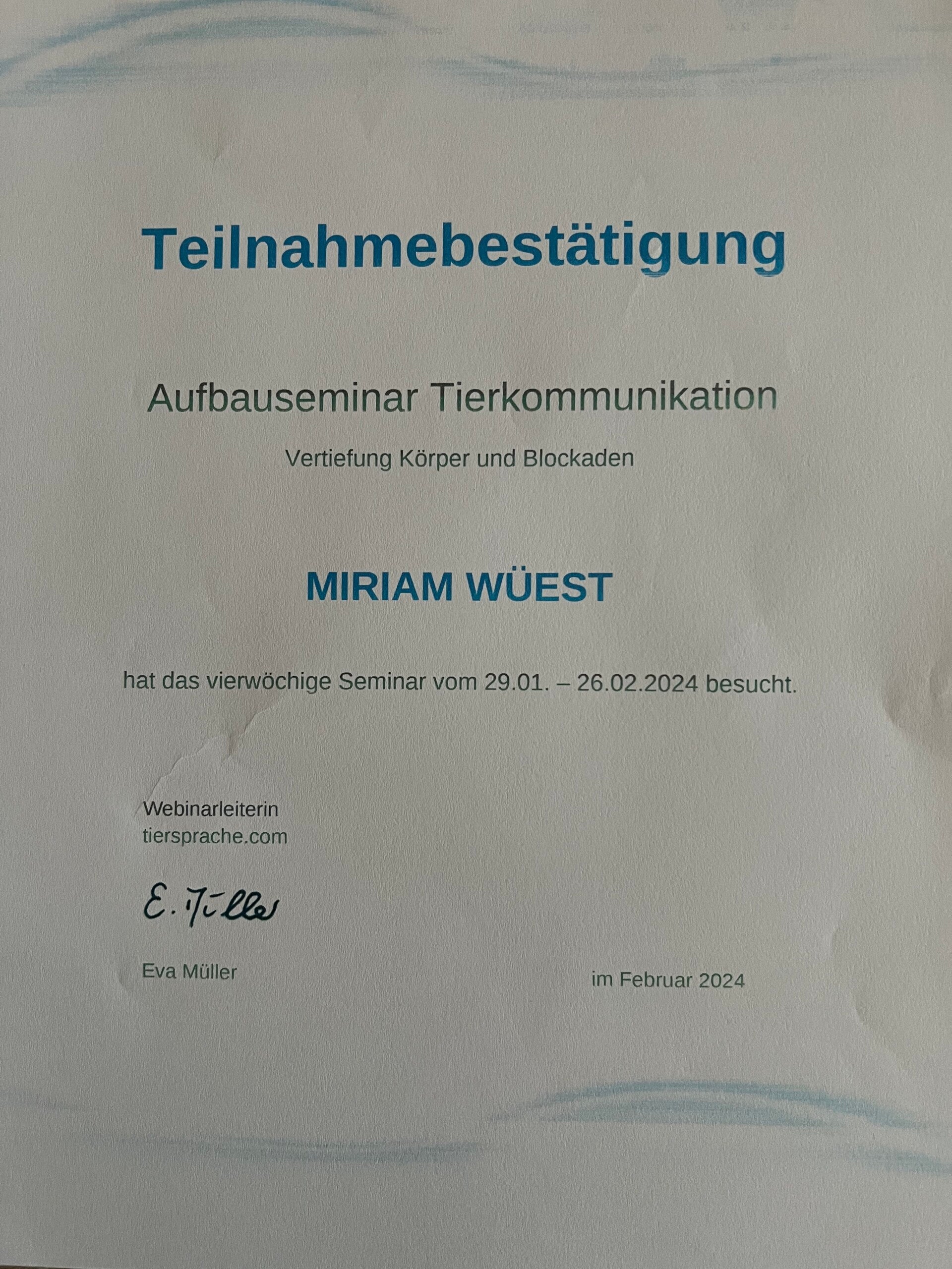 Tierkommunikation Körper/Blockaden