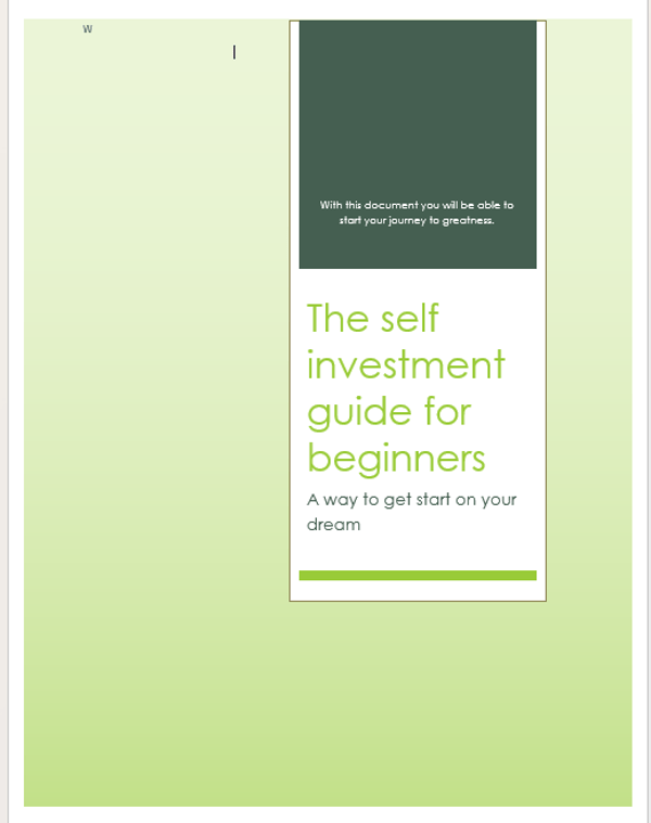 Self-investment Document
