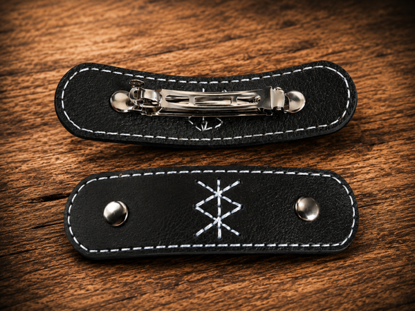 Barrette à cheveux artisanale en cuir