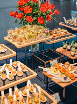 Hors D’oeuvres served banquet style at a private residence in Boca Raton by our proffesional personal chef