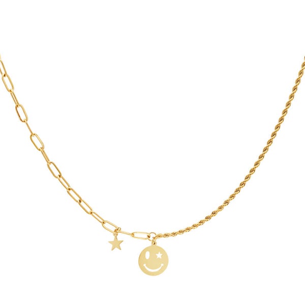 Smiley and star Necklace