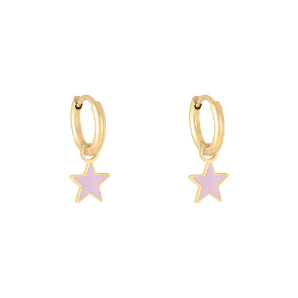 Pink star earrings