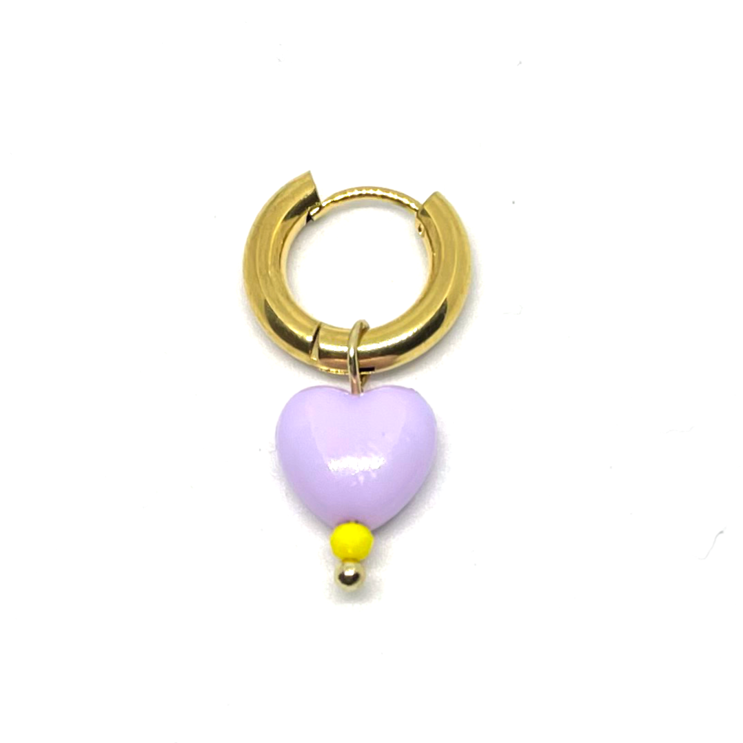 Purple Heart One piece Earring