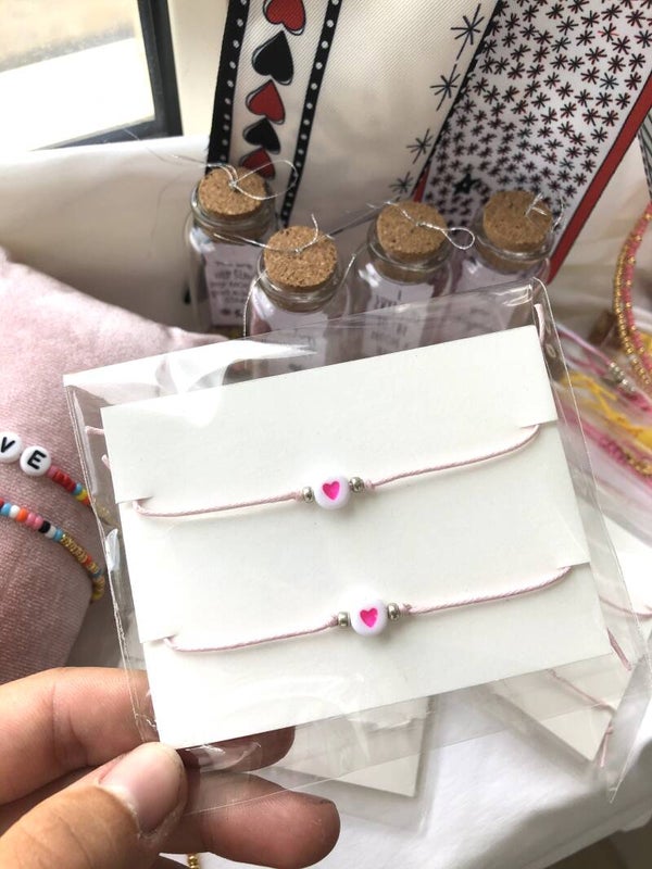 Pink heart bracelets 