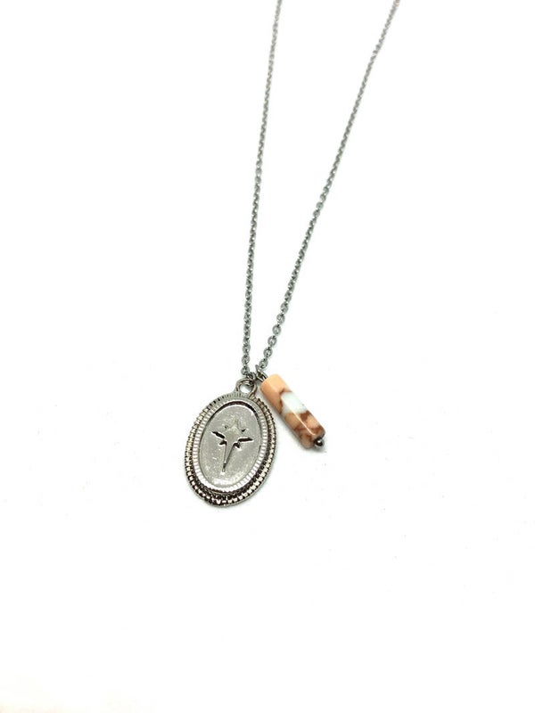 Rond tag stone necklace