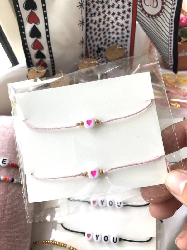 Pink heart bracelets 