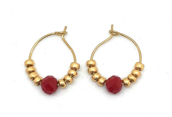 Gold/Red Hoops