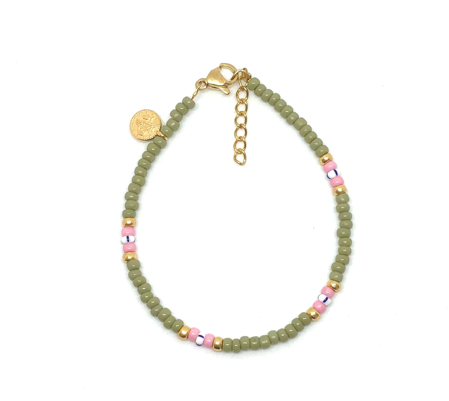 Olive Green/Gold Bracelet