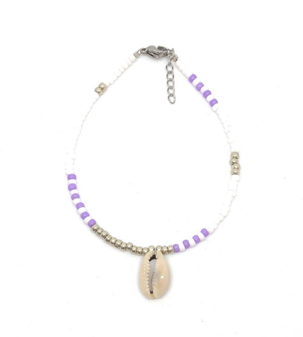 Anklet Shell Purple/White
