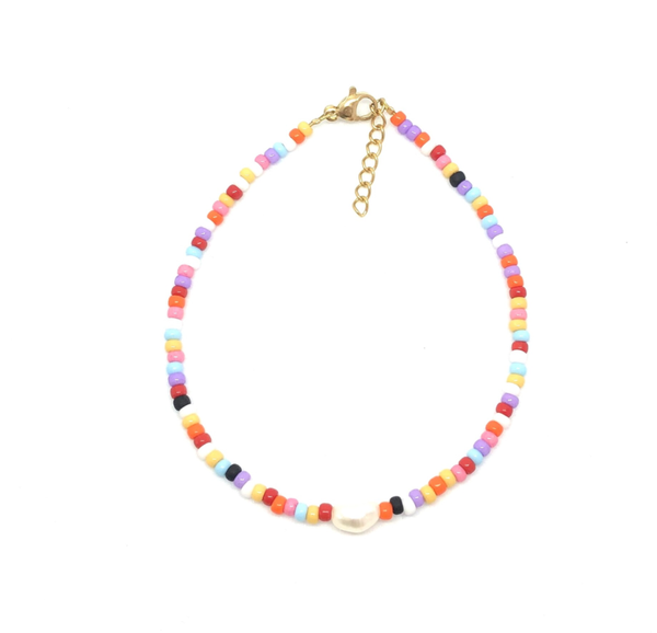 Rainbow pearl Anklet