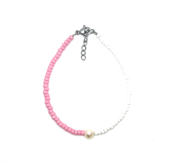 Pink, White pearl Bracelet