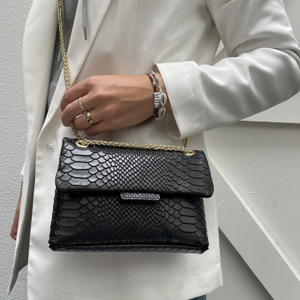 Black Snak print Bag