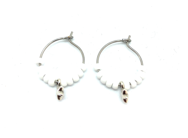 Silver/White Hoops