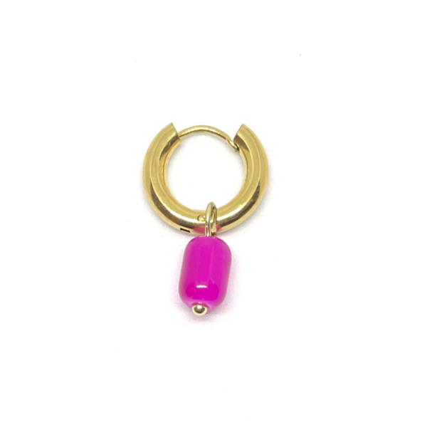 Pink stone One piece Earring