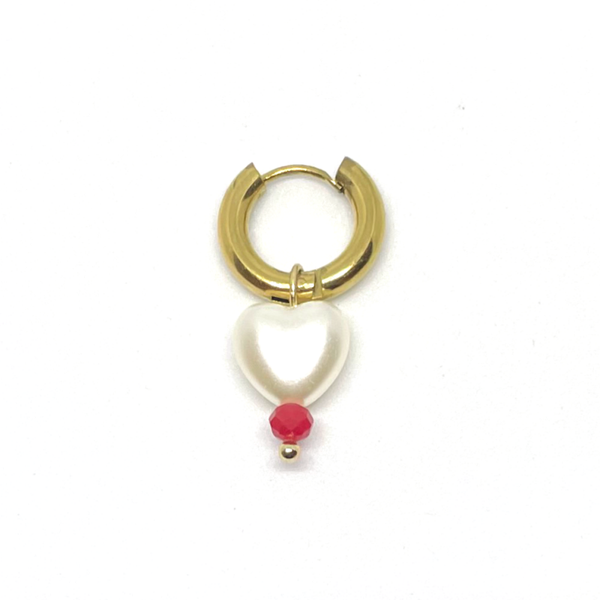 Pearl Heart One piece Earrin