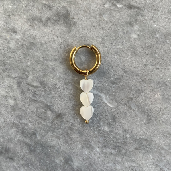 Little white hearts One piece Earring