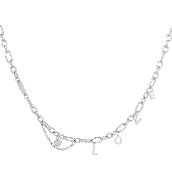 Chunky Love Necklace Silver