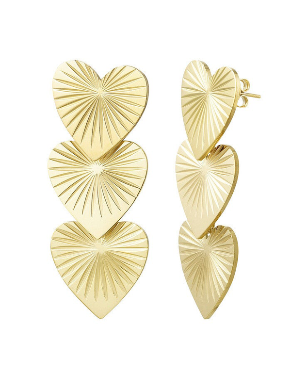 3Hearts Earrings Gold