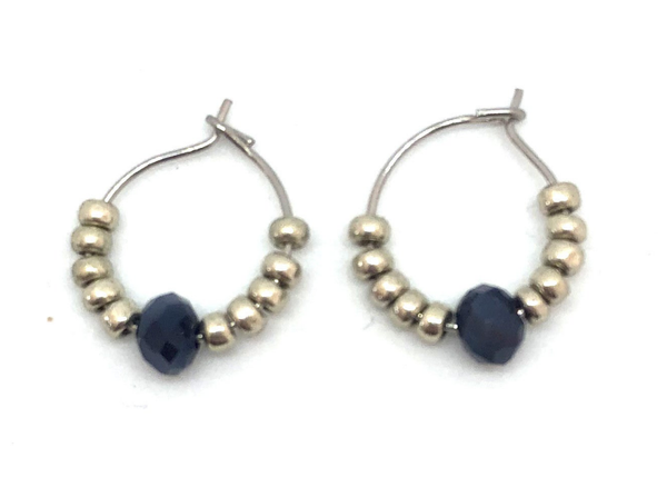 Silver/Blue Hoops