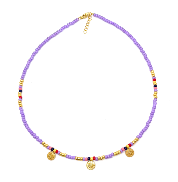 Purple Coins Necklace
