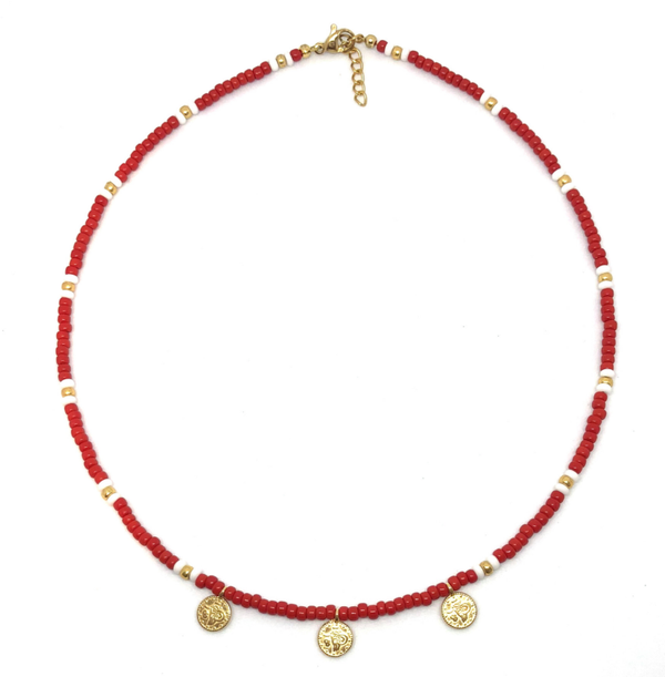 Red coins Necklace