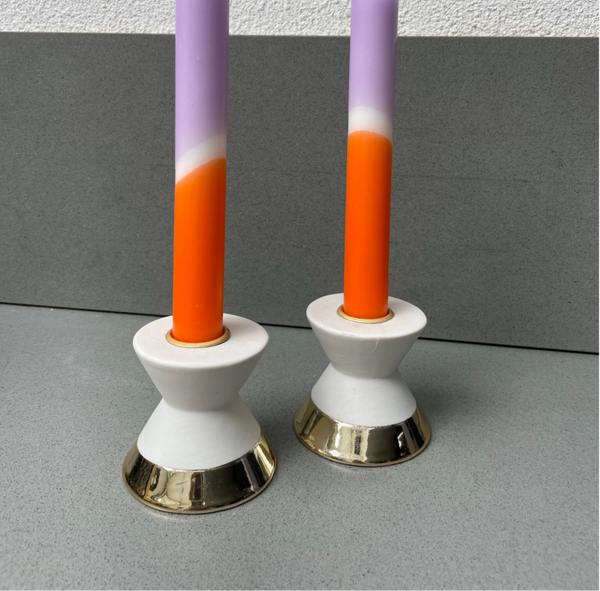 Goud met wit kaarsen standaard (per1)