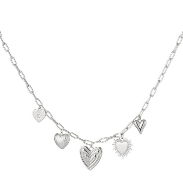 Hearts Necklace Silver