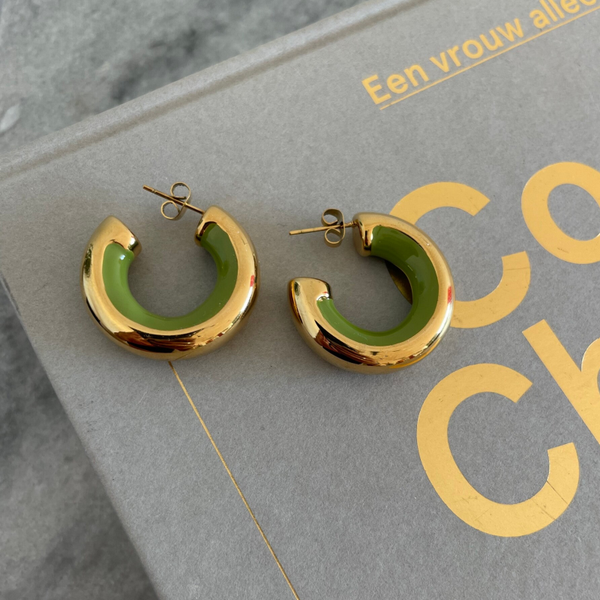 Green/Gold Hoops