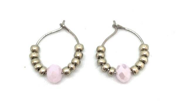 Silver/Pink Hoops