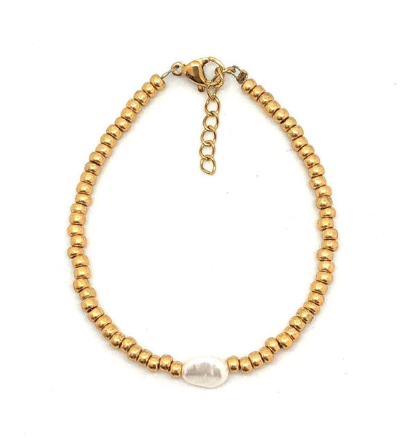 Gold Pearl Bracelet