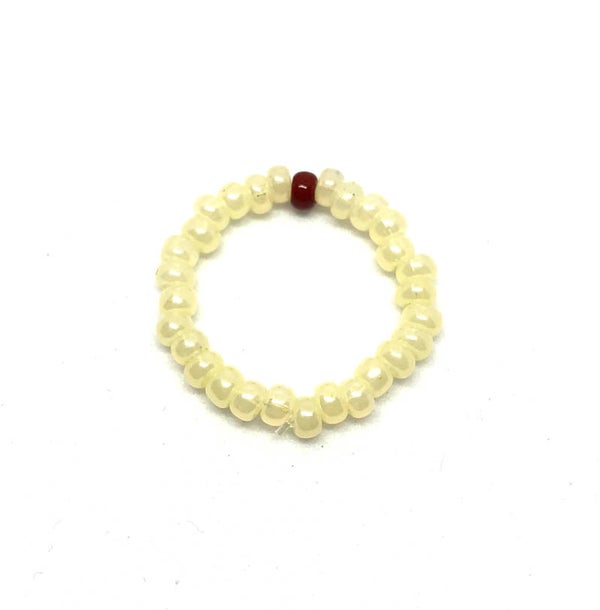 Bead Ring Creme/Red