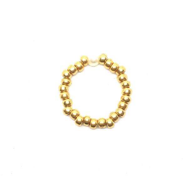 Bead Ring Gold pearl