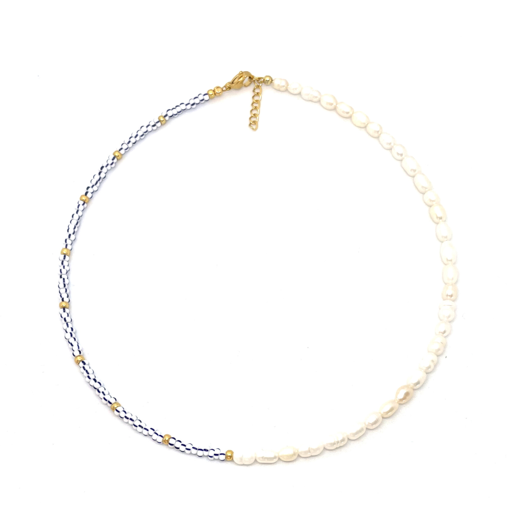 Half pearl/beads Necklace