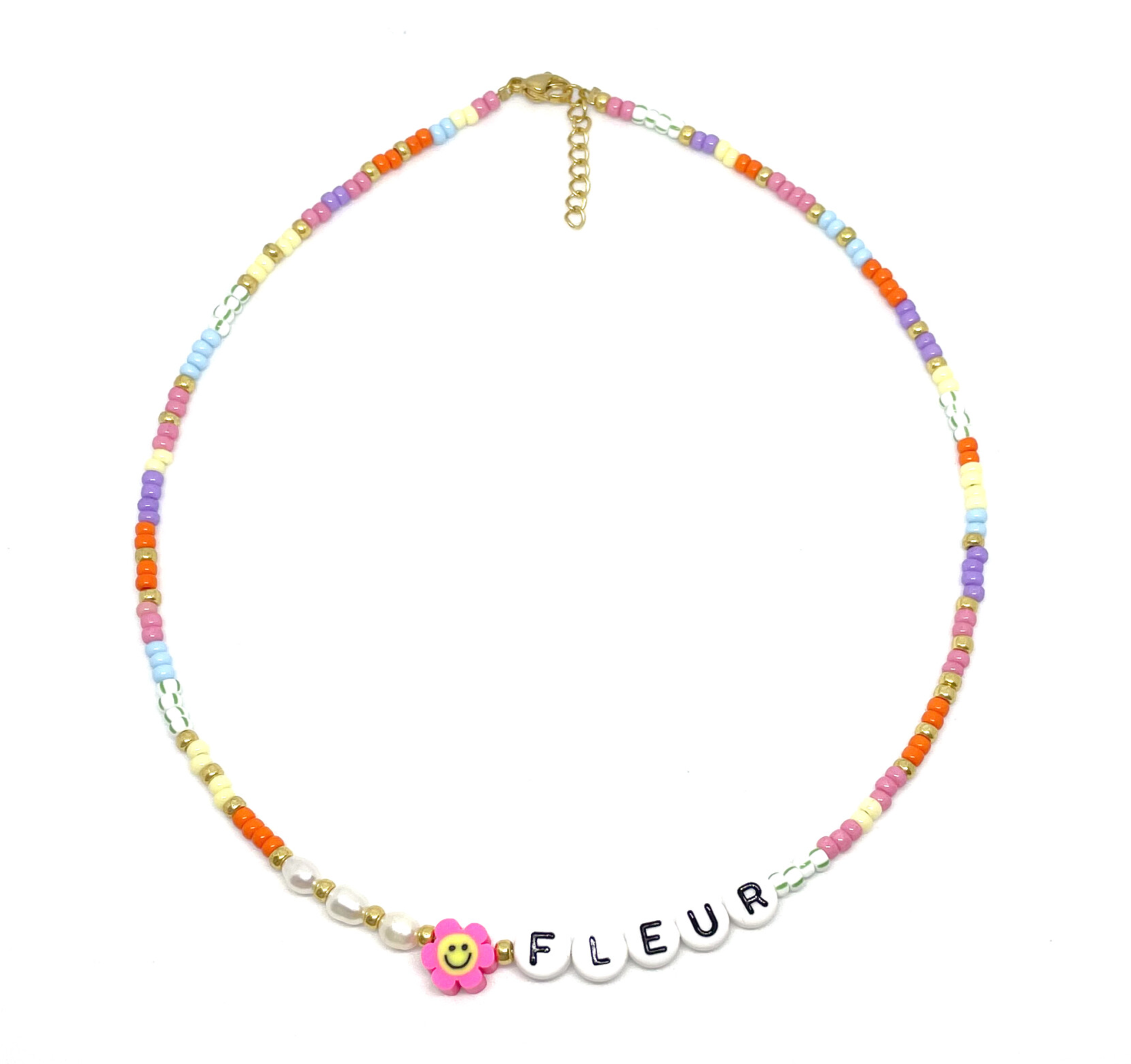 Colorful name necklace