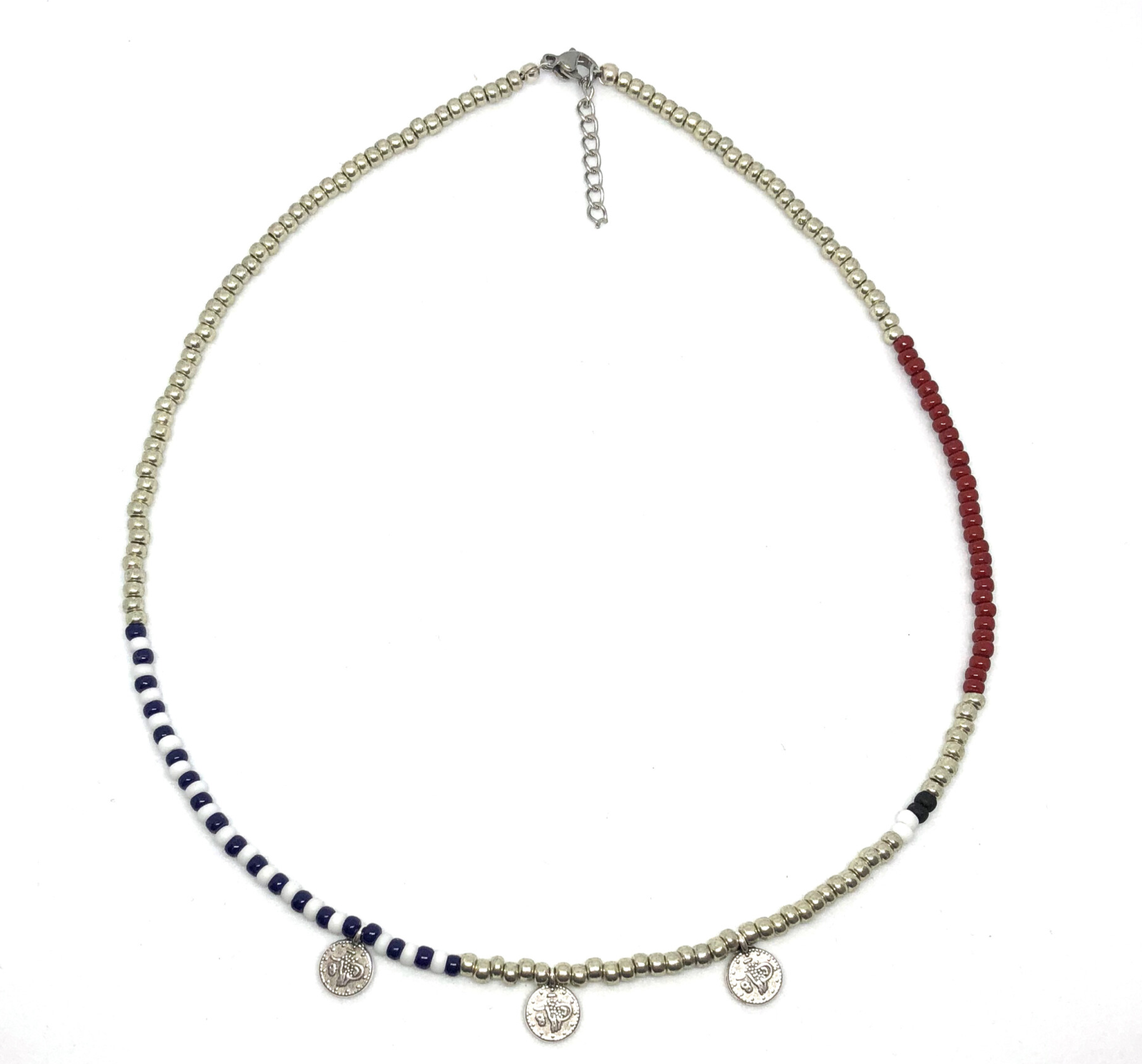 Silver 3 Coins Necklace