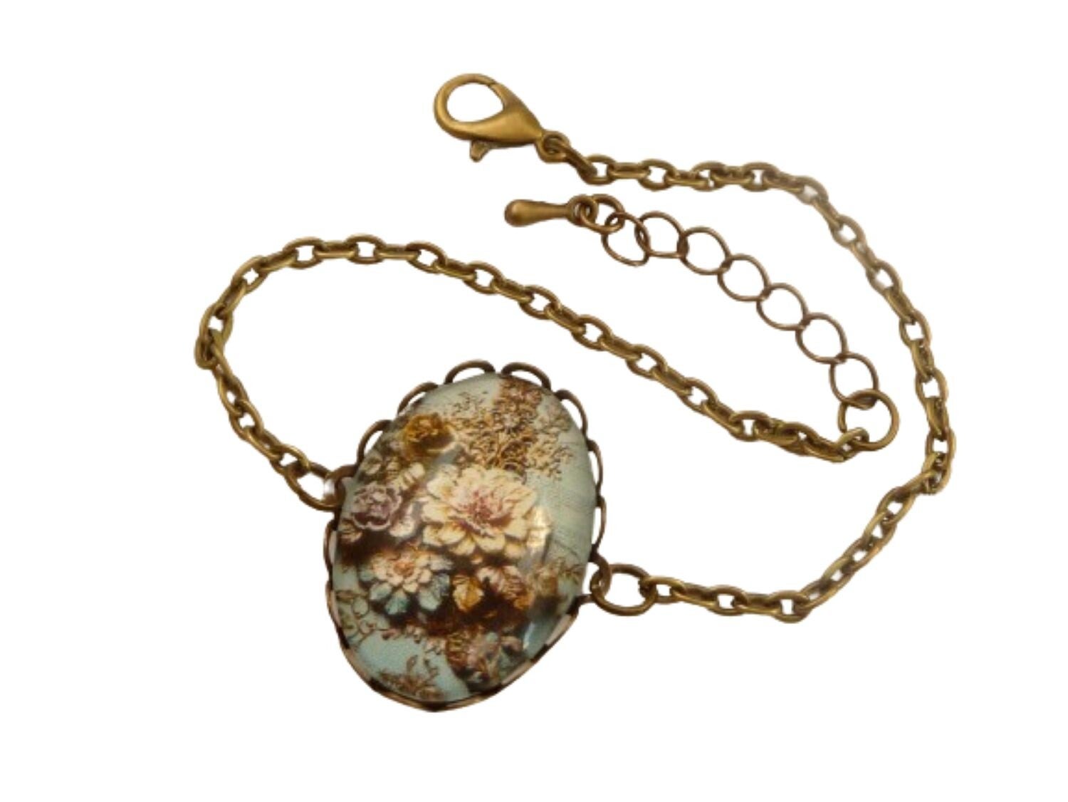 Schlichtes Armband mit romantischem Rosen Motiv nostalgisch vintage