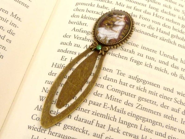 Metall Lesezeichen mit schönem Jugendstil Motiv, Geschenkidee Frau