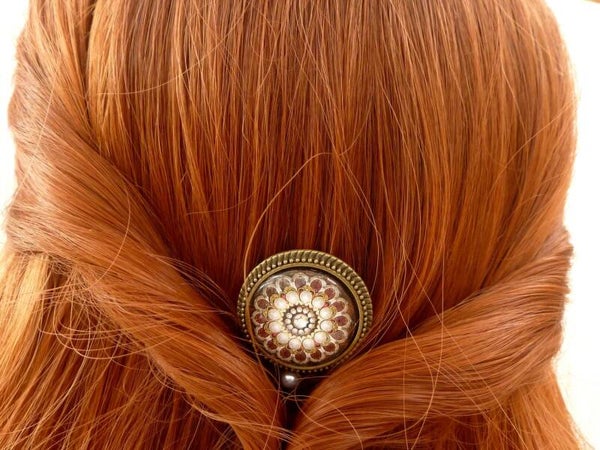 Kleiner Haarkamm mit Perlen Motiv Braut Hochzeit Haarschmuck Hochsteckfrisur