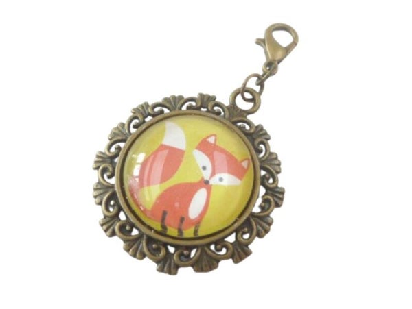 Schmuckanhänger mit niedlichem Fuchs Motiv Kettenanhänger Armband Charm Taschenanhänger