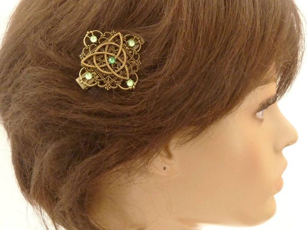 Haarclip im Irland Stil mit keltischen Knoten bronzefarben