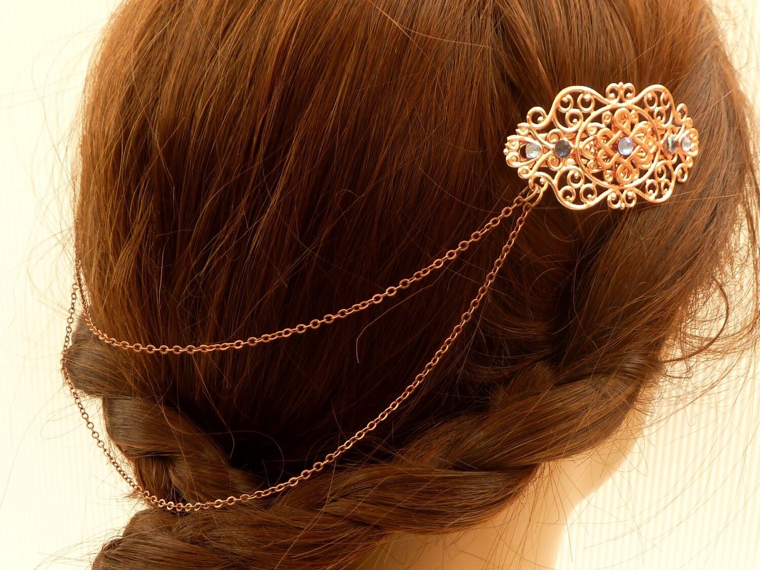 Kopfschmuck Haarschmuck mit keltischen Knoten kupferfarben zwei Haarspangen Braut Hochzeit Haar Accessoire
