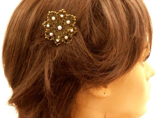 Kleiner Haarkamm mit Stern Motiv und Strass kristallklar AB Fee Elfe