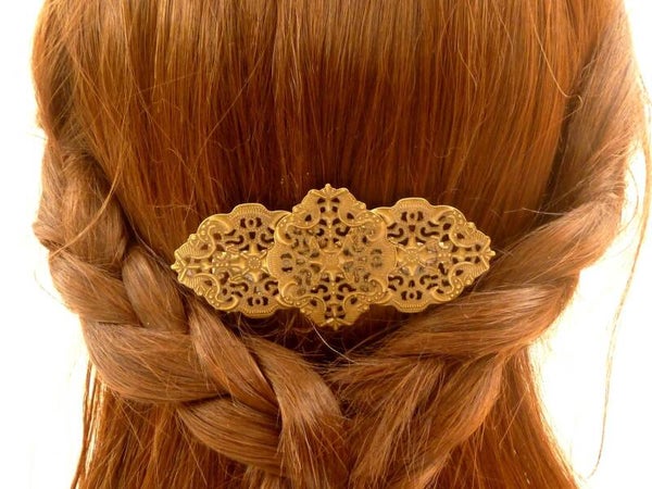 Großer Haarkamm im Vintage Stil bronzefarben Seiten Steckkamm
